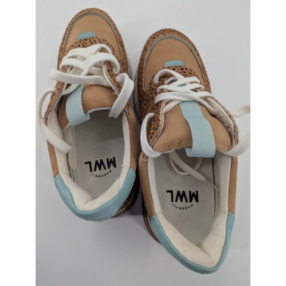 Madewell Kickoff Trainer Sneakers Womens Size 7M Faraway Sky Multi NA848 - Picture 9 of 12